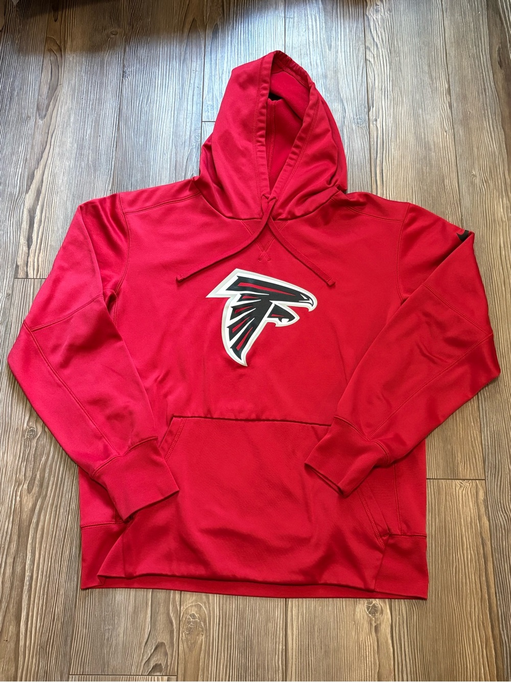 Nike Atlanta Falcons Therma FIT Hoodie Mens Medium Red NFL Football Sweatshirt M